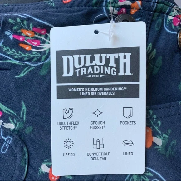 NWT Duluth Heirloom Gardening Lined Bib Overalls  Mushroom Terrarium XL x31”L - Picture 8 of 12
